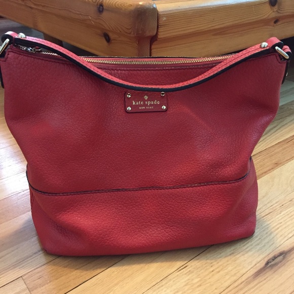 kate spade Handbags - Kate spade red leather hobo purse
